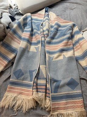 Boho style fringe cardigan small